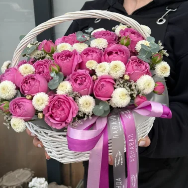Корзина цветов Нежная Мисти